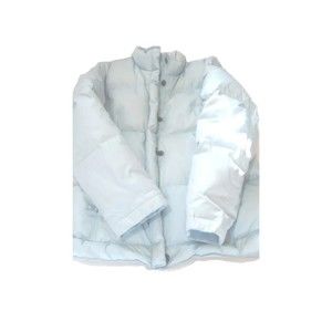 Gap Women's Size Small Puffer Down Jacket Baby Blue Button Zip Pockets- Quilted